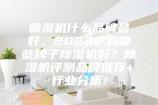 除湿机什么品牌最好，2023选购哪些牌子除湿机好？除湿机评测品牌推荐+行业分析！