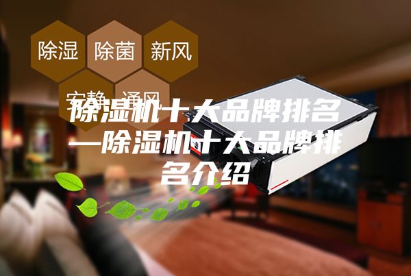 除湿机十大品牌排名—除湿机十大品牌排名介绍