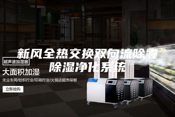 新风全热交换双向流除霾除湿净化系统
