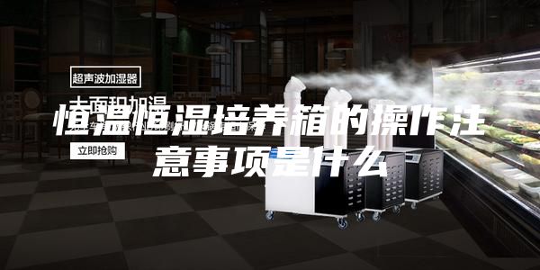 恒温恒湿培养箱的操作注意事项是什么