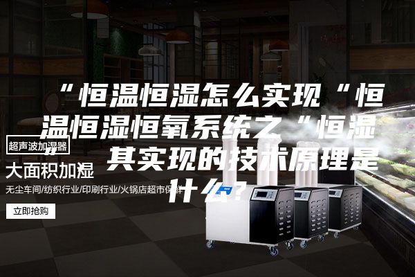 “恒温恒湿怎么实现“恒温恒湿恒氧系统之“恒湿”，其实现的技术原理是什么？